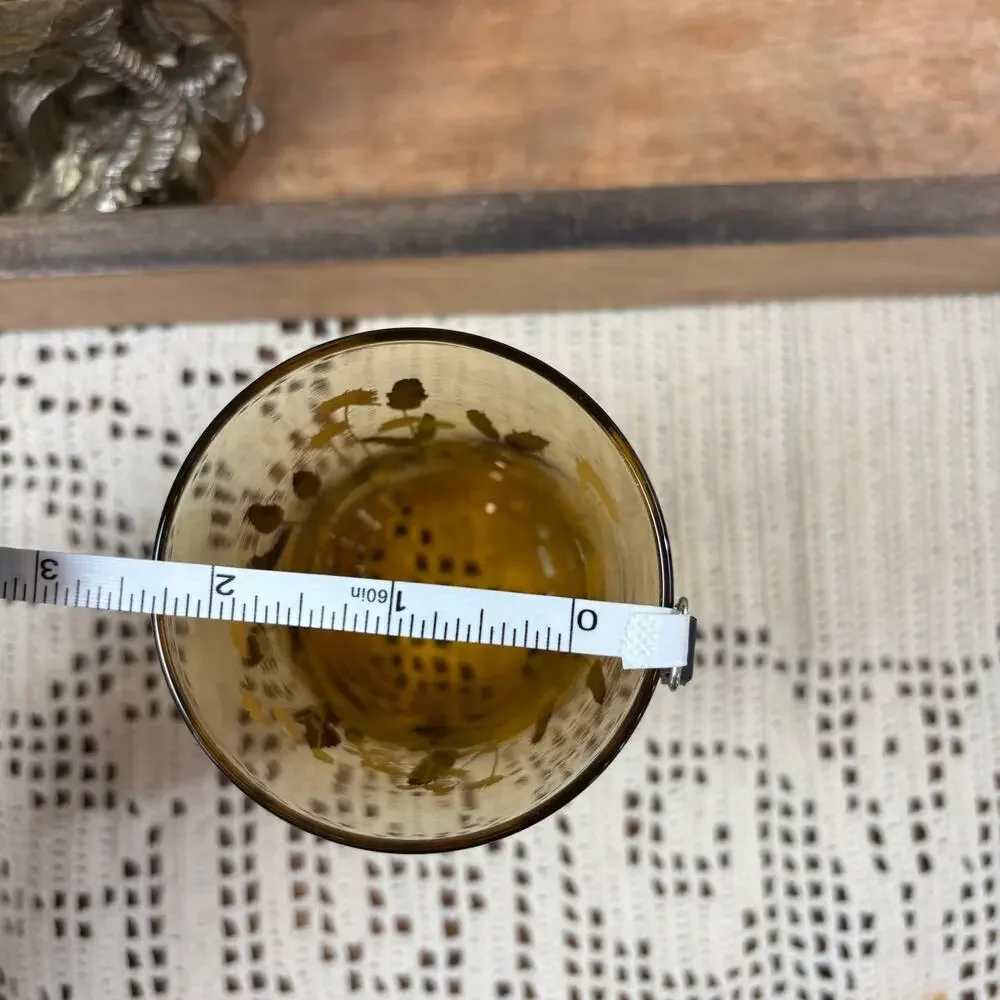 Mid century modern barware Federal Glass interlude highball‎ glasses amber tint